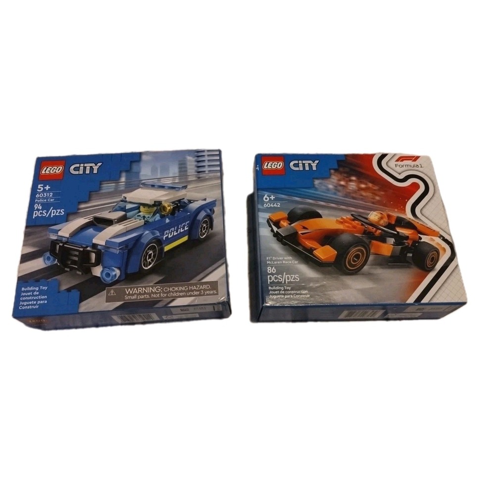 LEGO City McLaren F1 Race Car Toy with Driver Minifigure Police Car